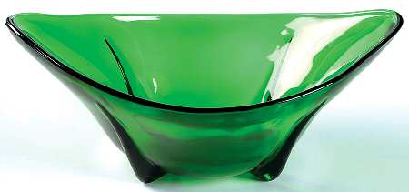Swedish Modern Forest Green 7" Oval Bowl