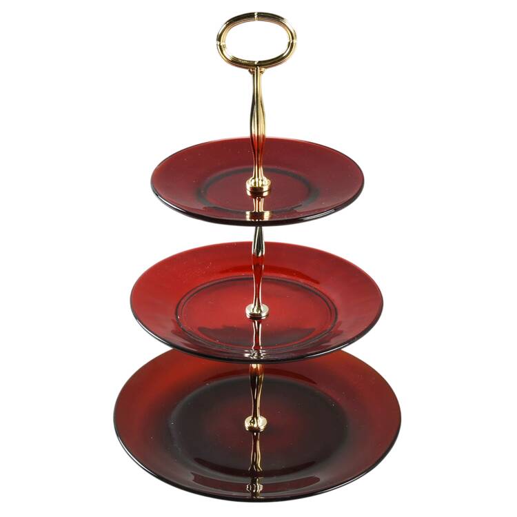 R1700 Royal Ruby 3 Tier Serving Tray HC