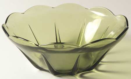 Swedish Modern Avocado Green Large Dessert Bowl
