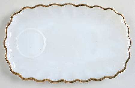 Classic Milk Glass (Gold Trim) Snack Plate Only No Punch Cup