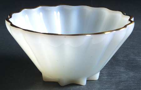 Classic Milk Glass (Gold Trim) Small Fruit Dessert Bowl