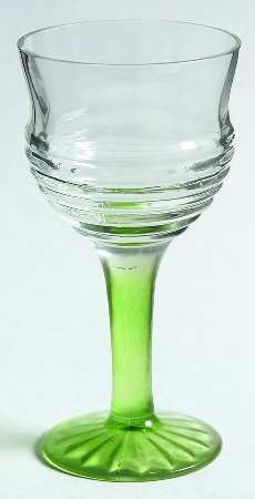 Circle Green Clear Wine Glass