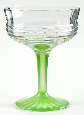 Circle Green Clear Champagne/Tall Sherbet