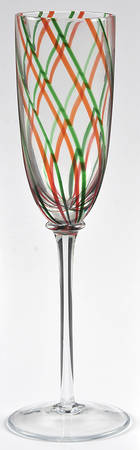 Peppermint (Green and Red) Fluted Champagne