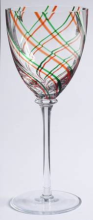 Peppermint (Green and Red) Wine Glass