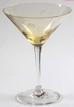 Polka Dot Multicolor Martini Glass