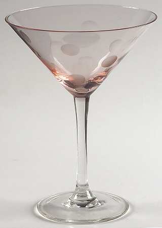 Polka Dot Multicolor Martini Glass