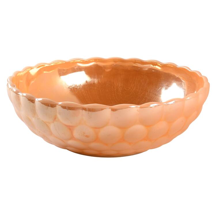 Peach Lustre Bubble 11" Salad Bowl