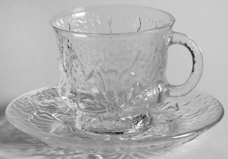 Rainflower Clear Footed Cup & Saucer Set