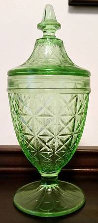 X Design Green Candy Jar & Lid