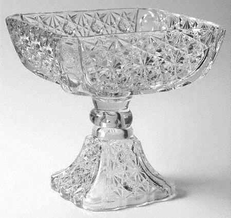 Daisy & Button with Thumprint Panel Square Compote (Height X Width)