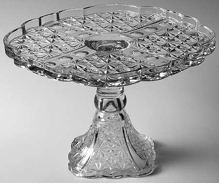 Daisy & Button with Thumprint Panel Cake Stand
