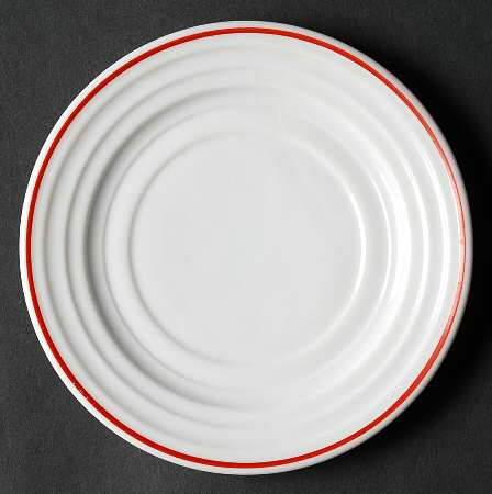 Moderntone Platonite Red Stripe Bread & Butter Plate