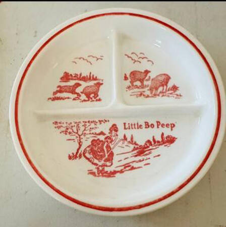 Little Bo Peep Red Child's Plate