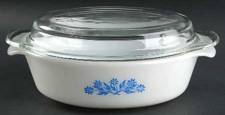 Cornflower 1.5 Quart Oval Covered Casserole