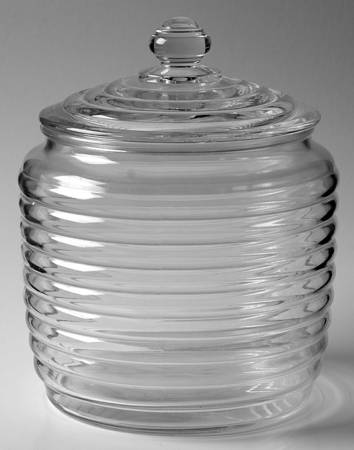 Circle Clear Cracker Jar & Lid