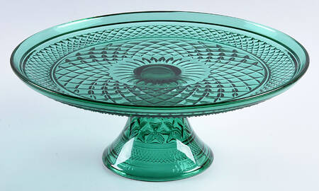 Wexford Green 12" Diameter Pedestal Cake Stand No Dome