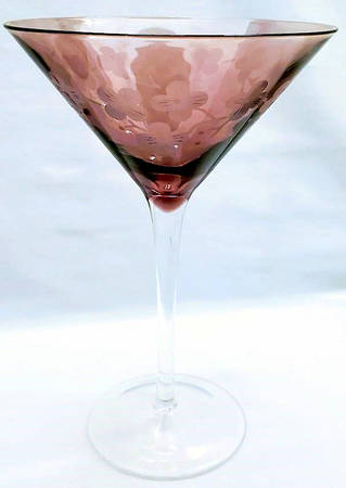 Cherry Blossom Amethyst Martini Glass