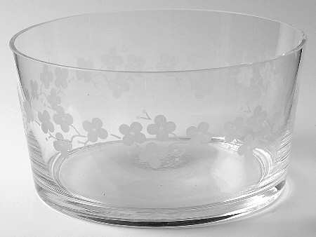 Cherry Blossom Clear 8" Round Bowl