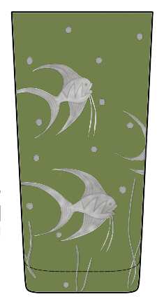 Fish L'Art Deco Olive Green Highball Glass