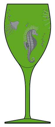 Frutti Di Mare Olive Green Water Goblet