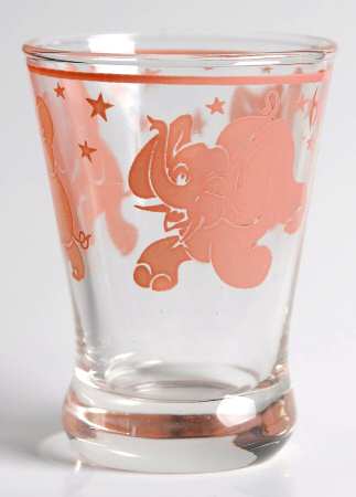 Pink Elephant Whiskey Glass by Hazel-Atlas