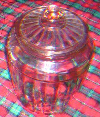 Pillar Optic Pink Pretzel Jar & Lid