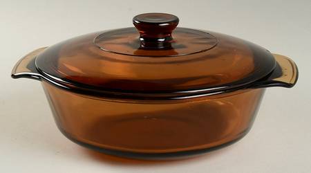 Harvest Amber 1 Qt Round Covered Casserole