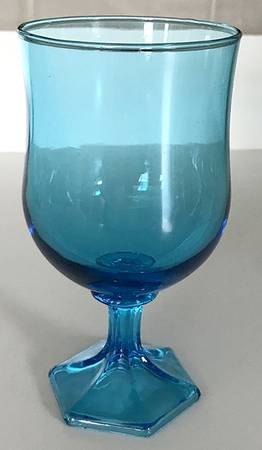 Flair Blue (Laser) (Multi Side Foot) Water Goblet