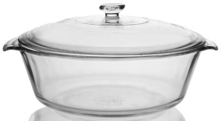 Crystal Clear 3 Quart Round Covered Casserole by Anchor Hocking