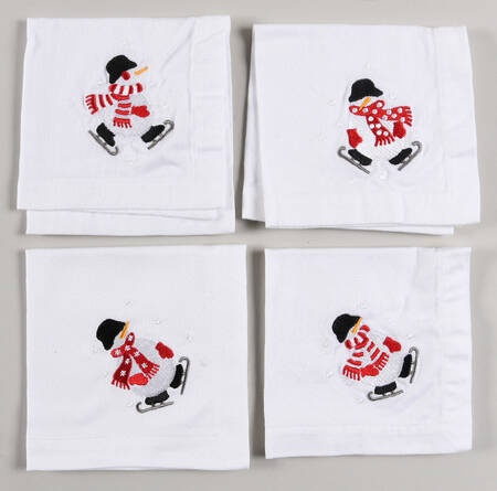 Snowman Linen Napkin  - (Set of 4 Motif)