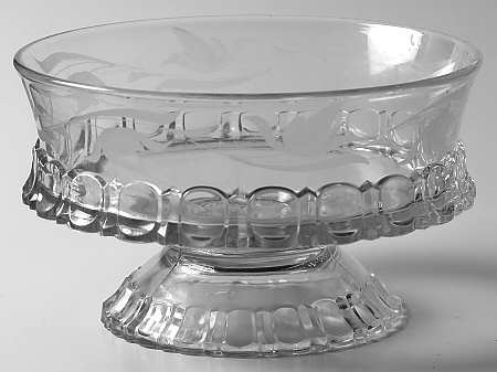 Apollo Clear Etched Round Compote (Height X Width)