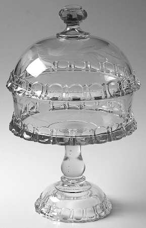Apollo Clear Etched Round Compote & Lid (Height X Width)