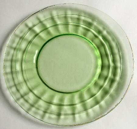 Block Optic Green (Gold Trim) Salad Plate