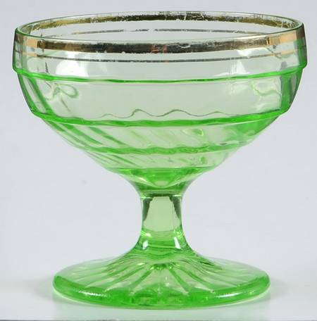 Block Optic Green (Gold Trim) Champagne/Tall Sherbet