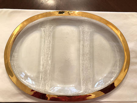 Roman Antique Gold 17" 3 Part Divided Server