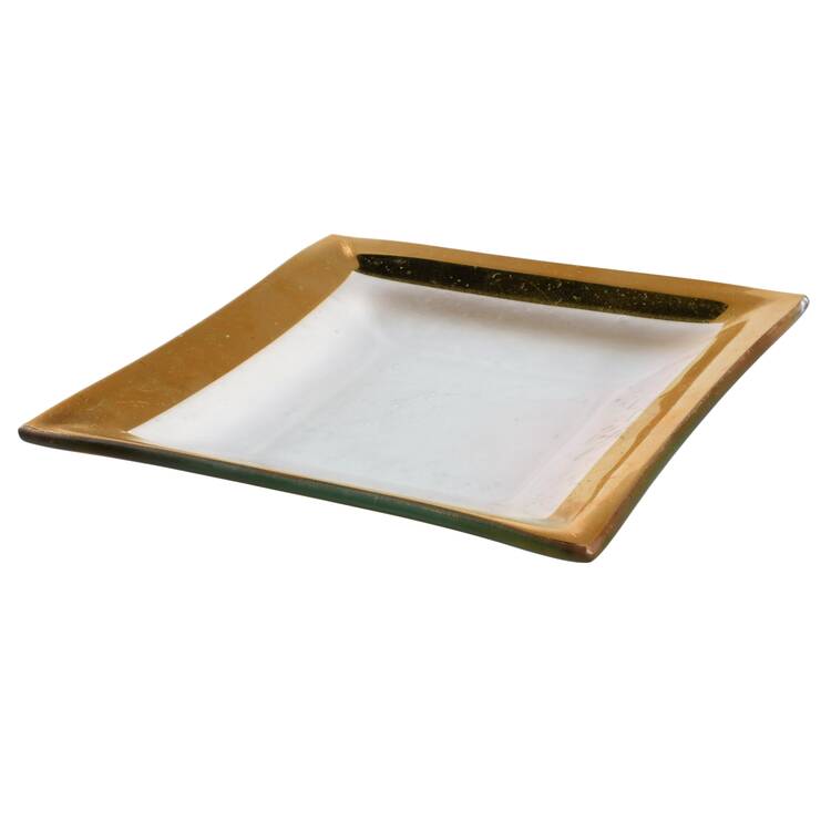 Roman Antique Gold Square Appetizer Plate