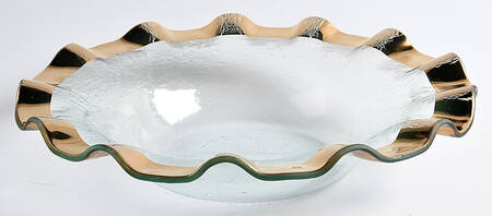Ruffle Gold 13" Round Serving Bowl