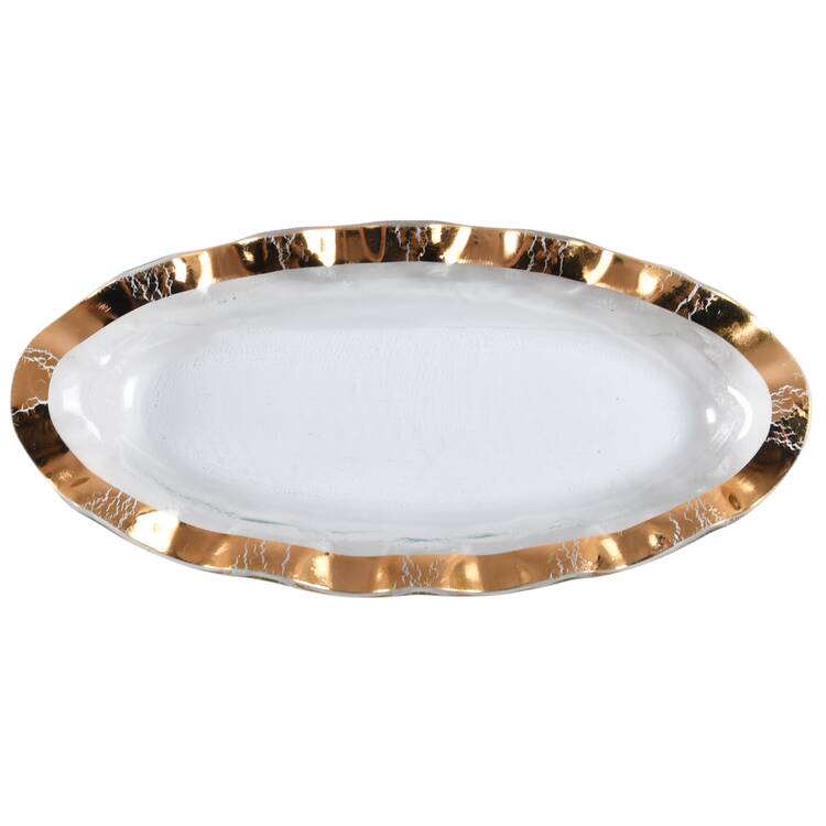Ruffle Gold 13" Oval Tray