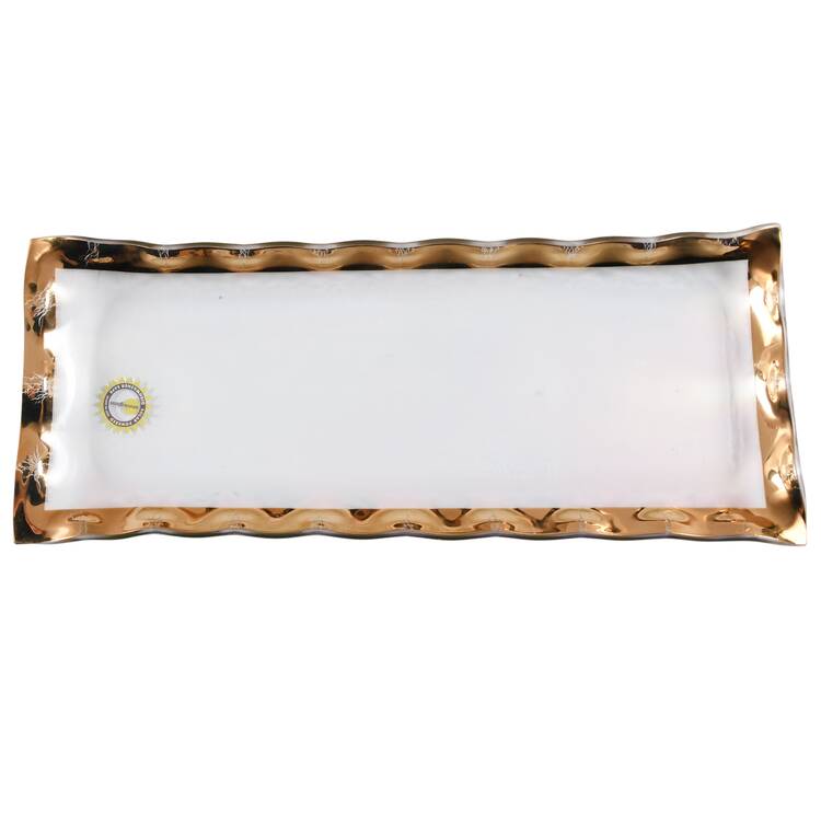 Ruffle Gold 17" Rectangular Tray