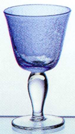 Crackle Light Blue Wine Glass