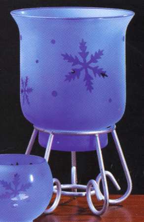 Snowflake Hurricane Lamp & Metal Base
