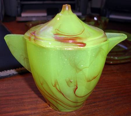 Octagonal Lemonade and Oxblood Child's Teapot & LId