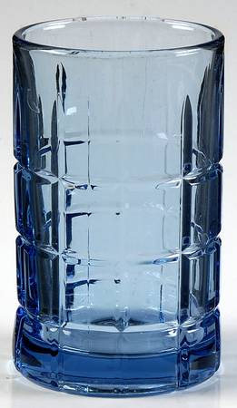Tartan Denim Blue Flat Juice Glass