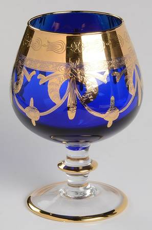 AIZ2 Cobalt Blue Brandy Glass