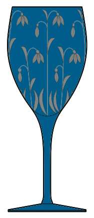 Blue Bells Peacock (Teal) Water Goblet