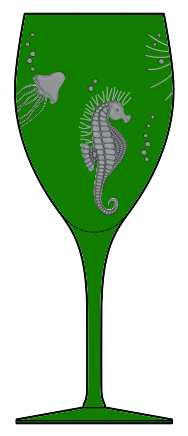 Frutti Di Mare Emerald Green Water Goblet