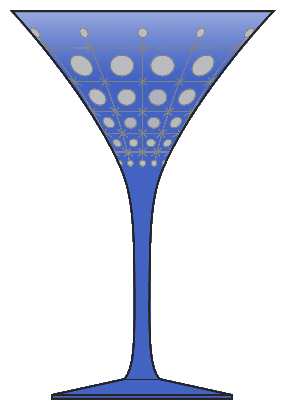 Palace Blue Martini Glass