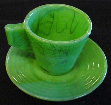 stacked disc Jade (Opaque) Child's Cup & Saucer Set