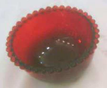 Beaded Ruby Small Dessert Bowl